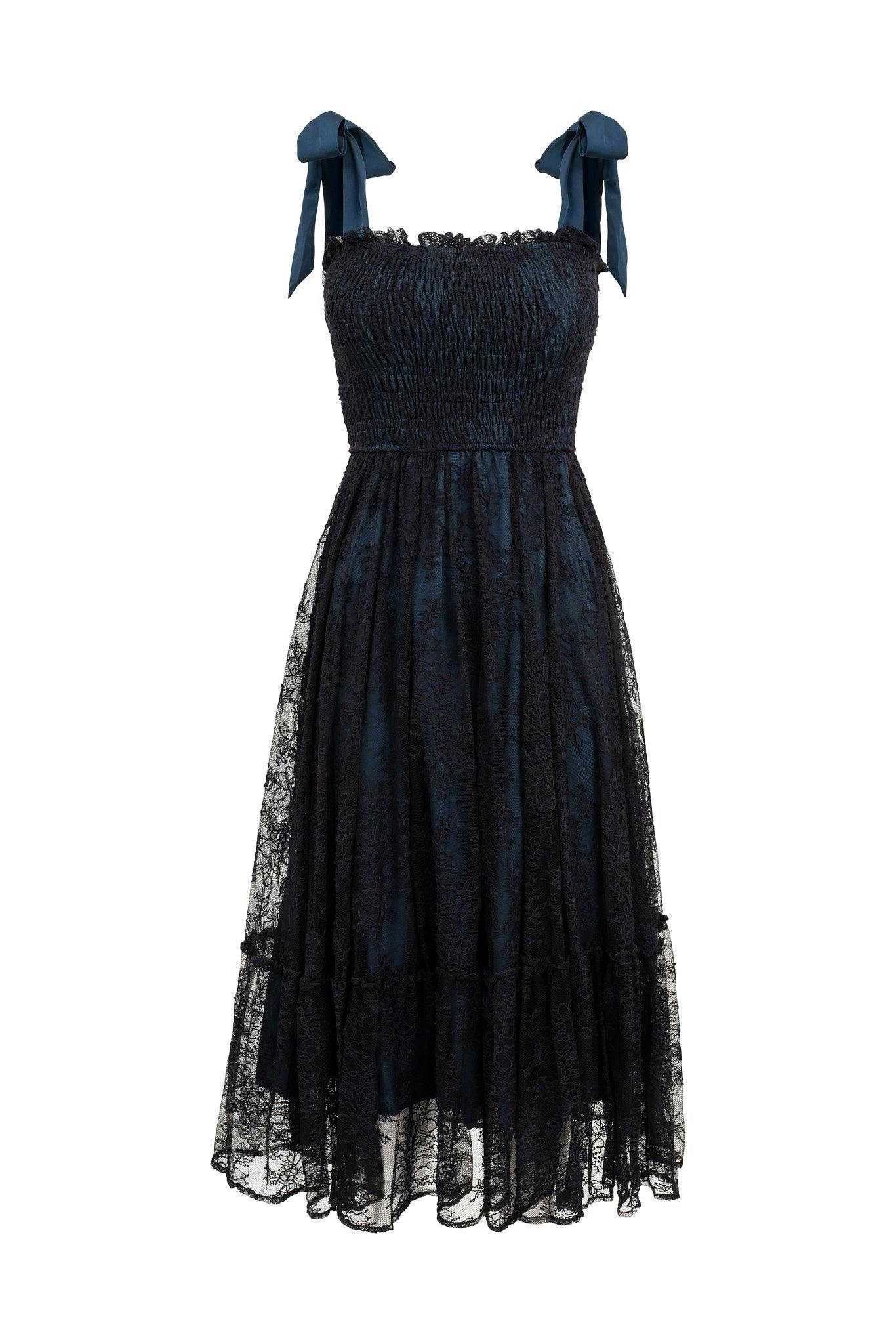 Isadora Dress in Navy & Black