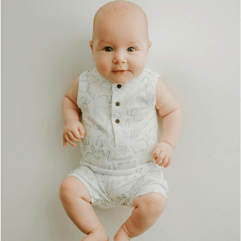tank romper | bunnies