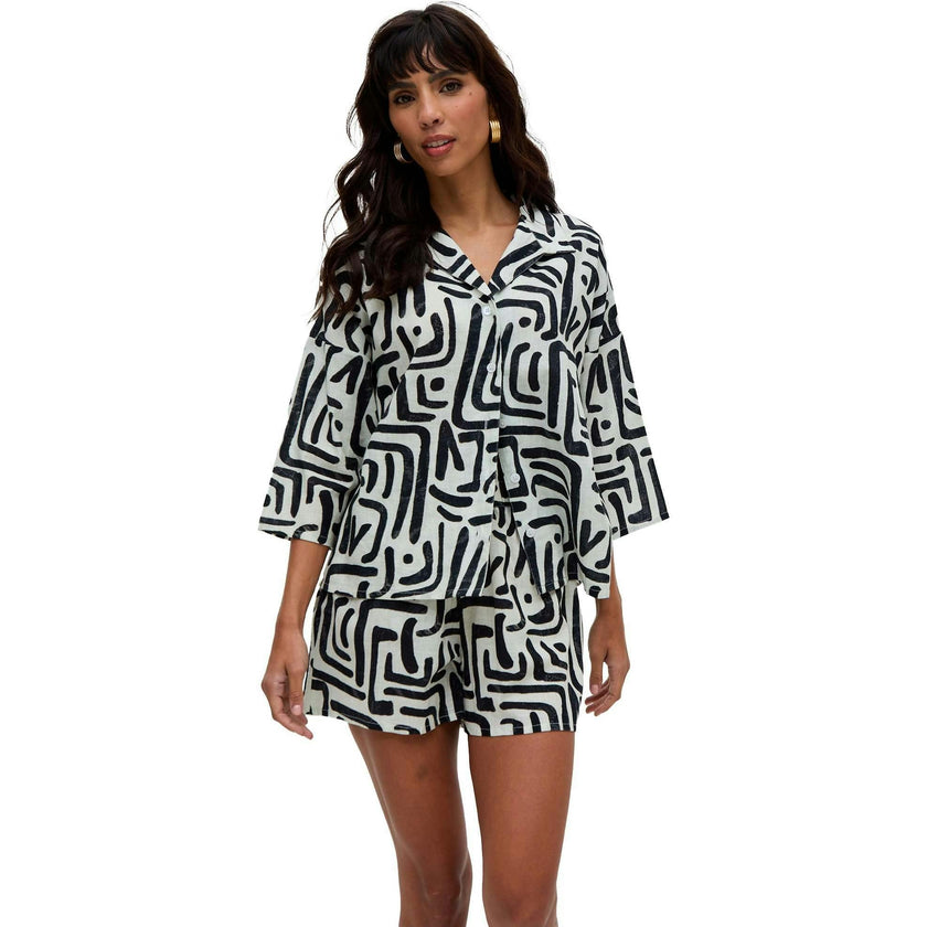 Nicola Paperbag Waist Warhol Print Shorts