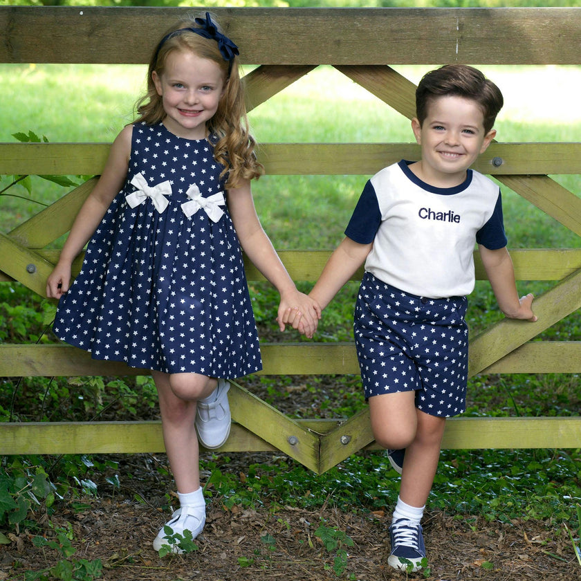 Star Print Bow Dress