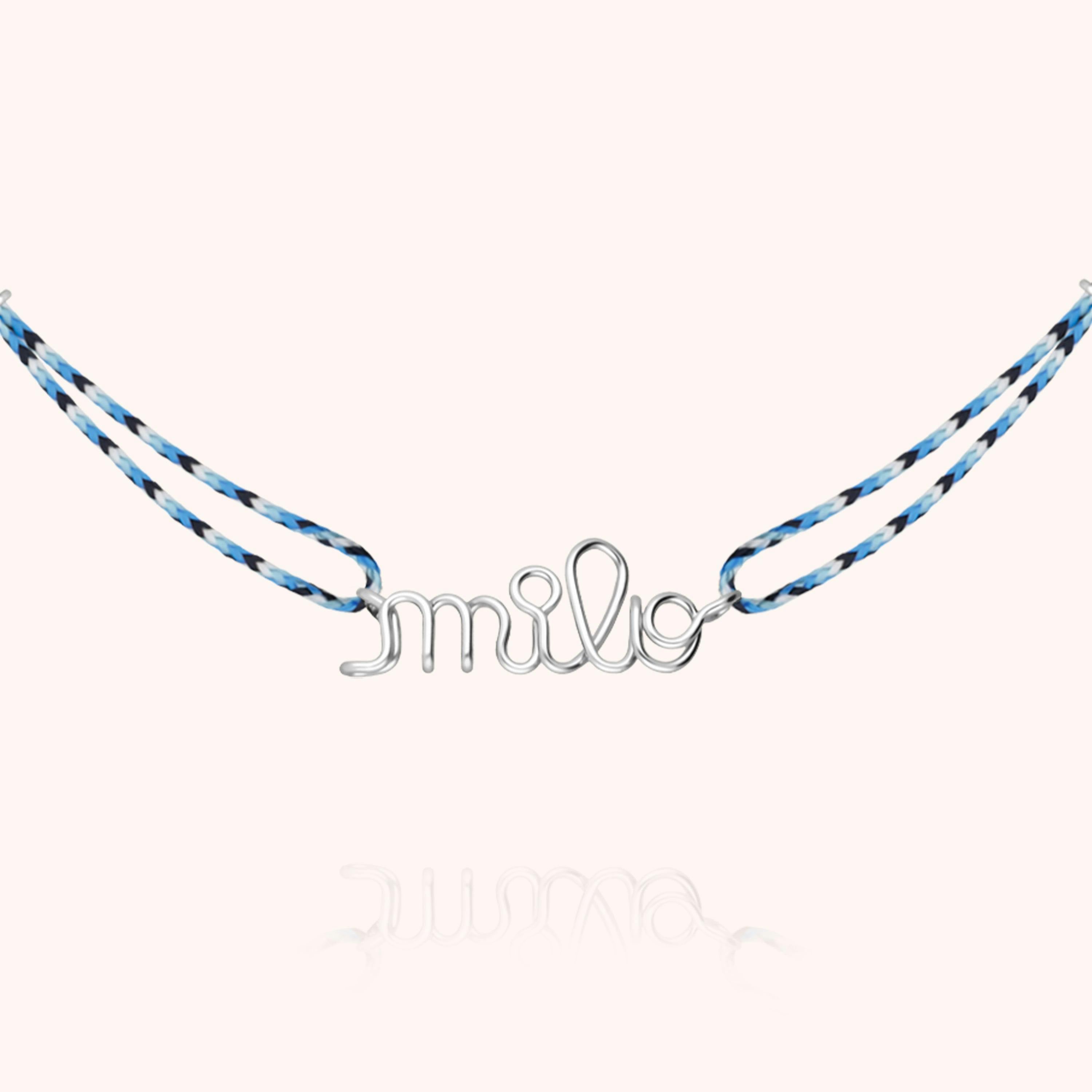 Women's Personalized Slim Knot Cord Necklace, Silver 925