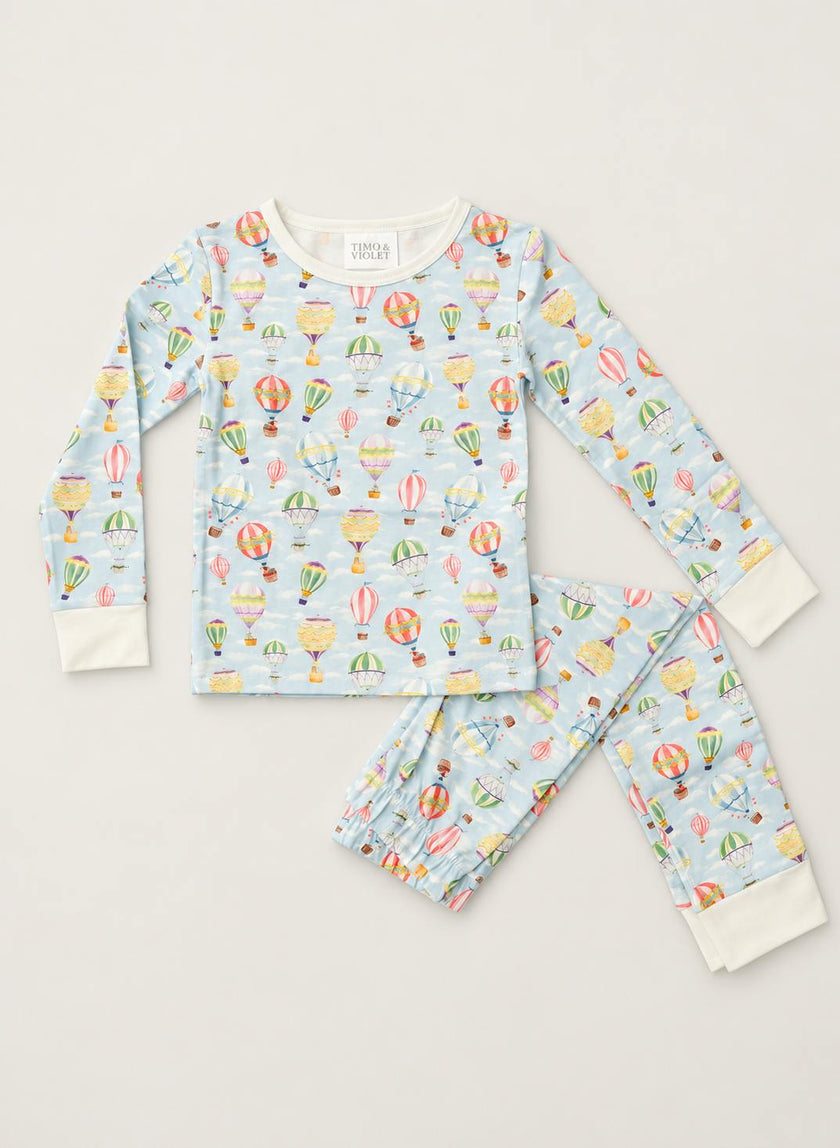 Children's Two Piece Organic Pajamas - Up Up & Away