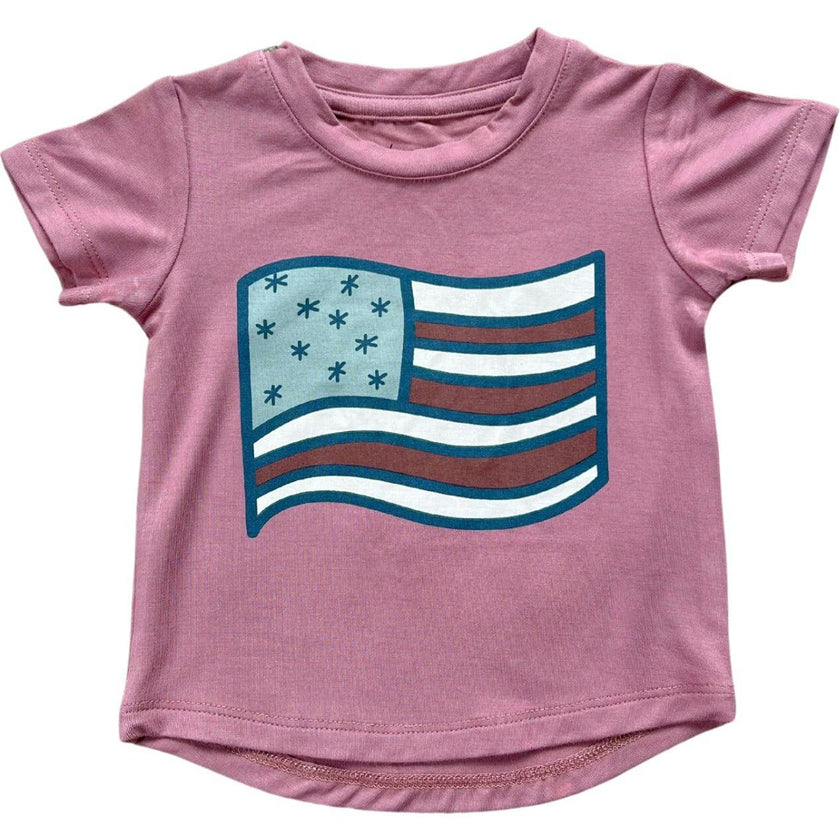 Girl's Short Sleeve Tee American Mini
