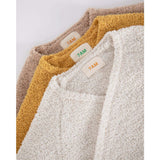 Fuzzy Ribbed Hem Long Sleeve Wrap Top