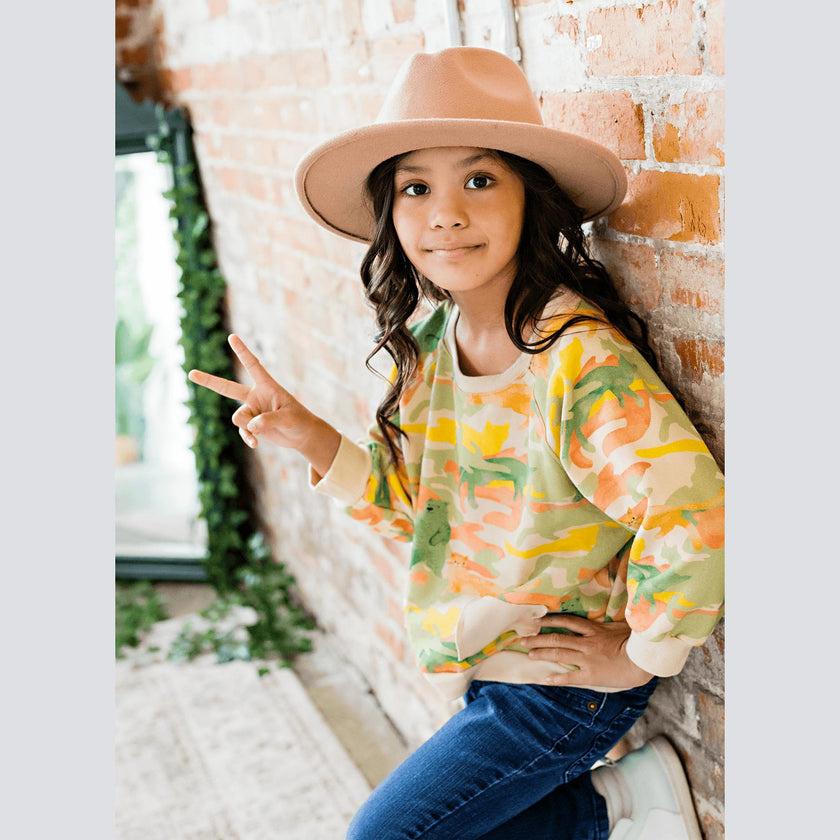 Toby Printed Long Sleeve Terry Sweatshirt
