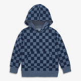 Kids cozy fleece pullover hoodie in checks