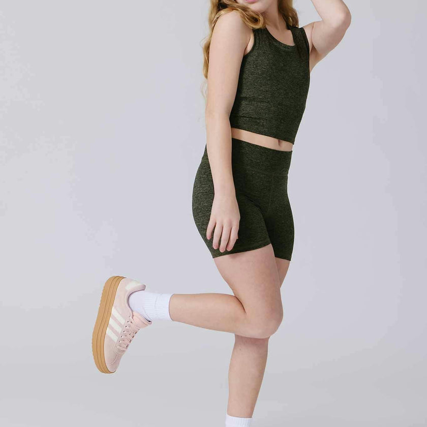 Girls Shorts in Uniform Green