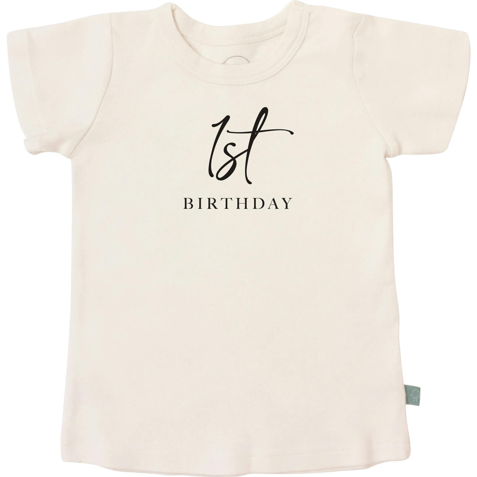 graphic tee | 1st birthday milestone charcoal