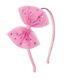 Raspberry Rhinestone Bow Headband