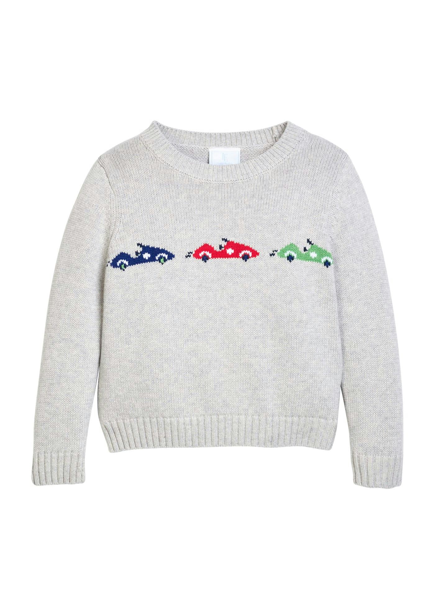 Intarsia Sweater - Race Cars