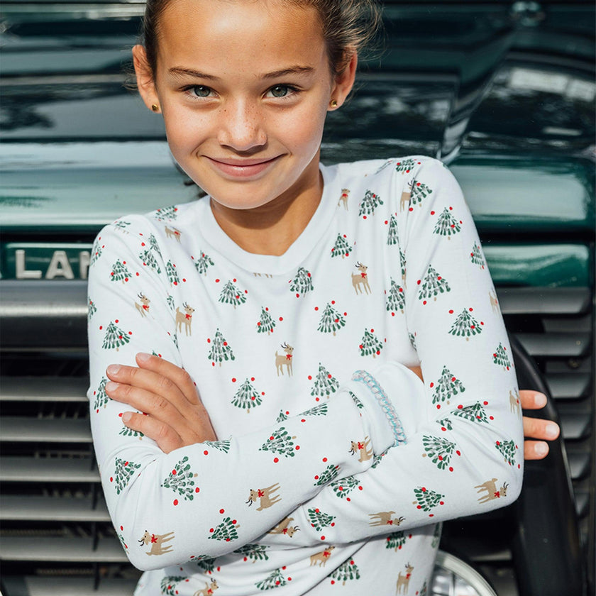 The Organic Long Sleeve Pajama Set [Tinsel Trees]