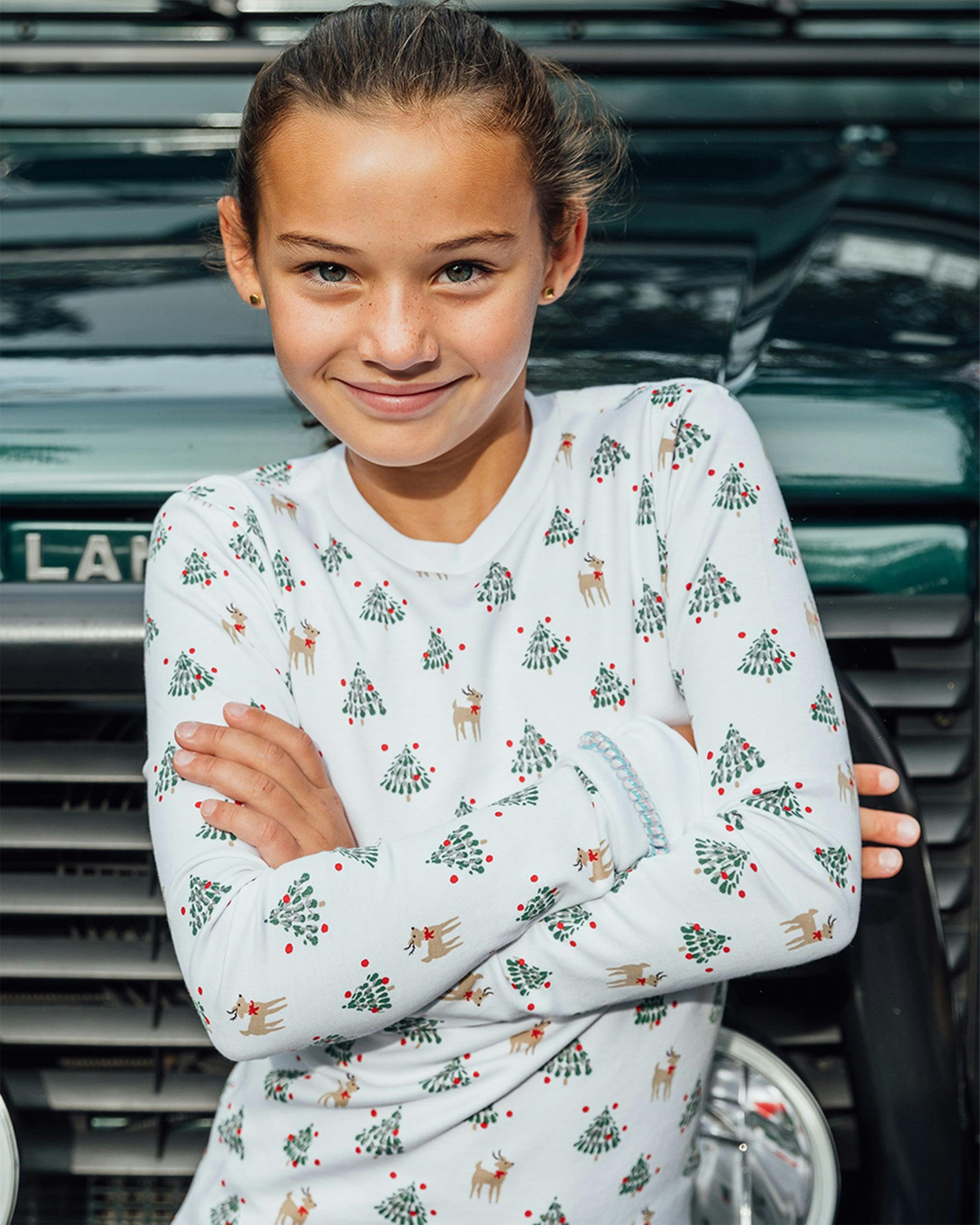 The Organic Long Sleeve Pajama Set [Tinsel Trees]