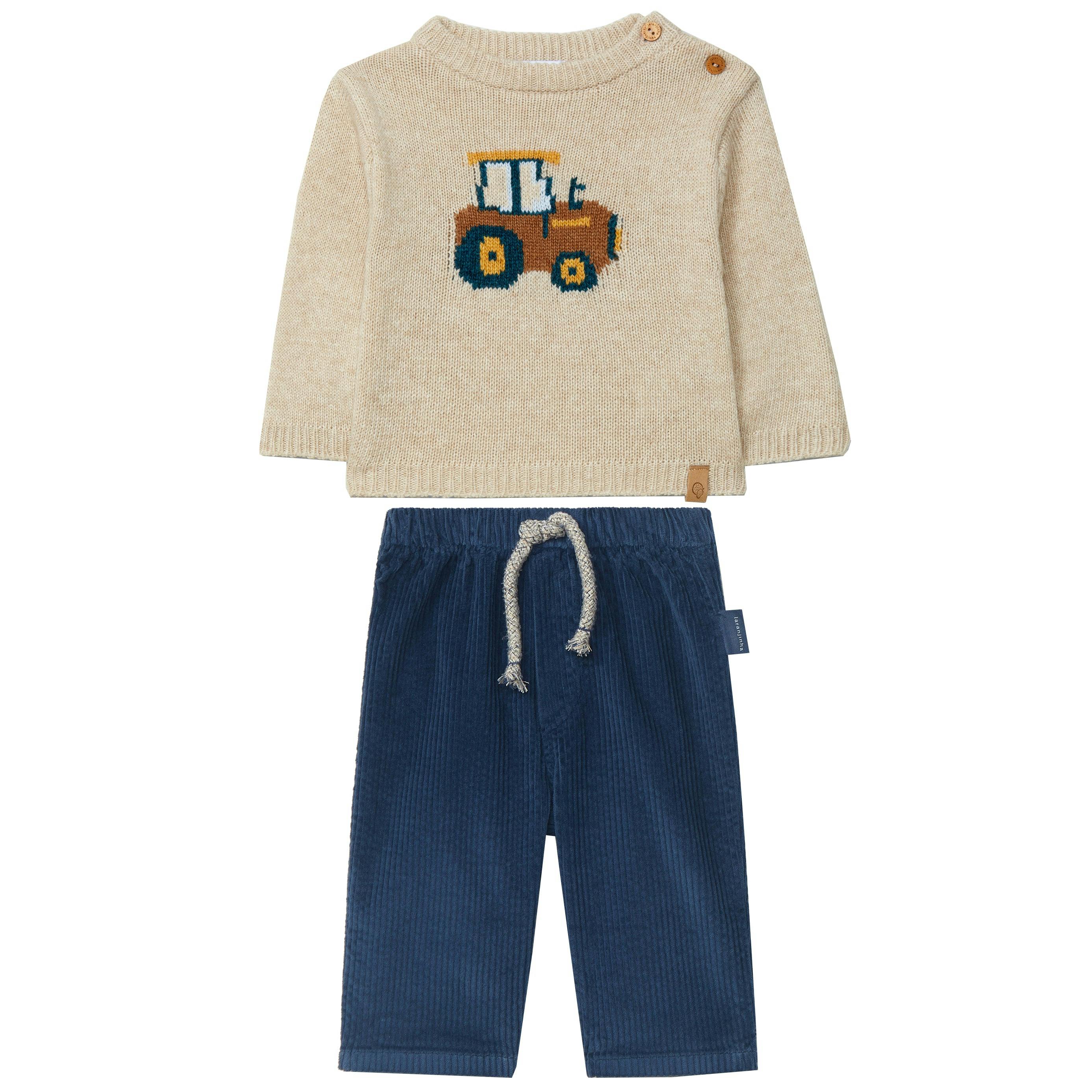 LARANJINHA Little Tractor Baby Set - Sand