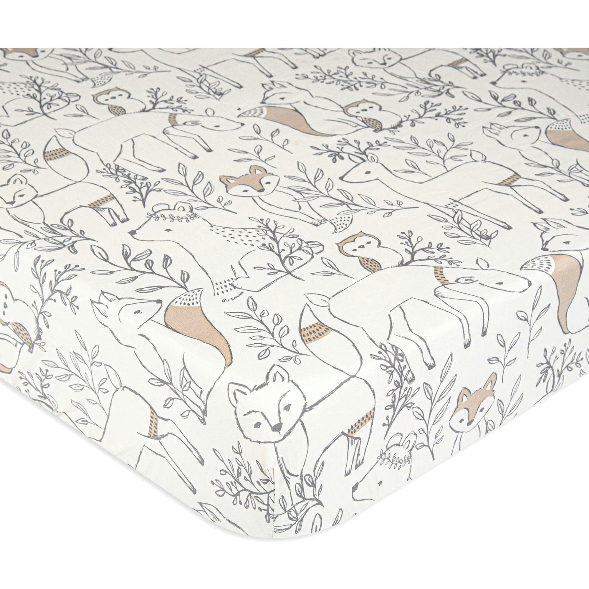 Ezra Fitted Woodland Animal Crib Sheets
