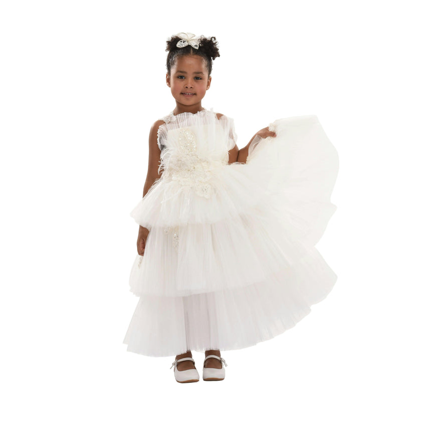 White Zayante Tiered Dress