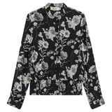 Printed satin Ruched Blouse