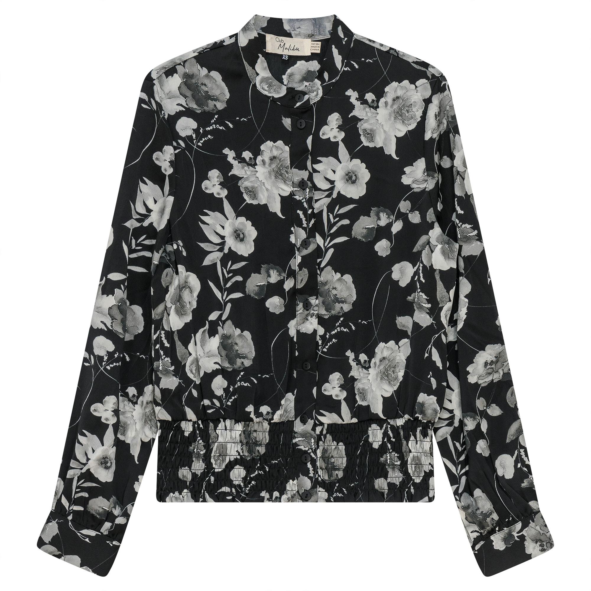 Printed satin Ruched Blouse