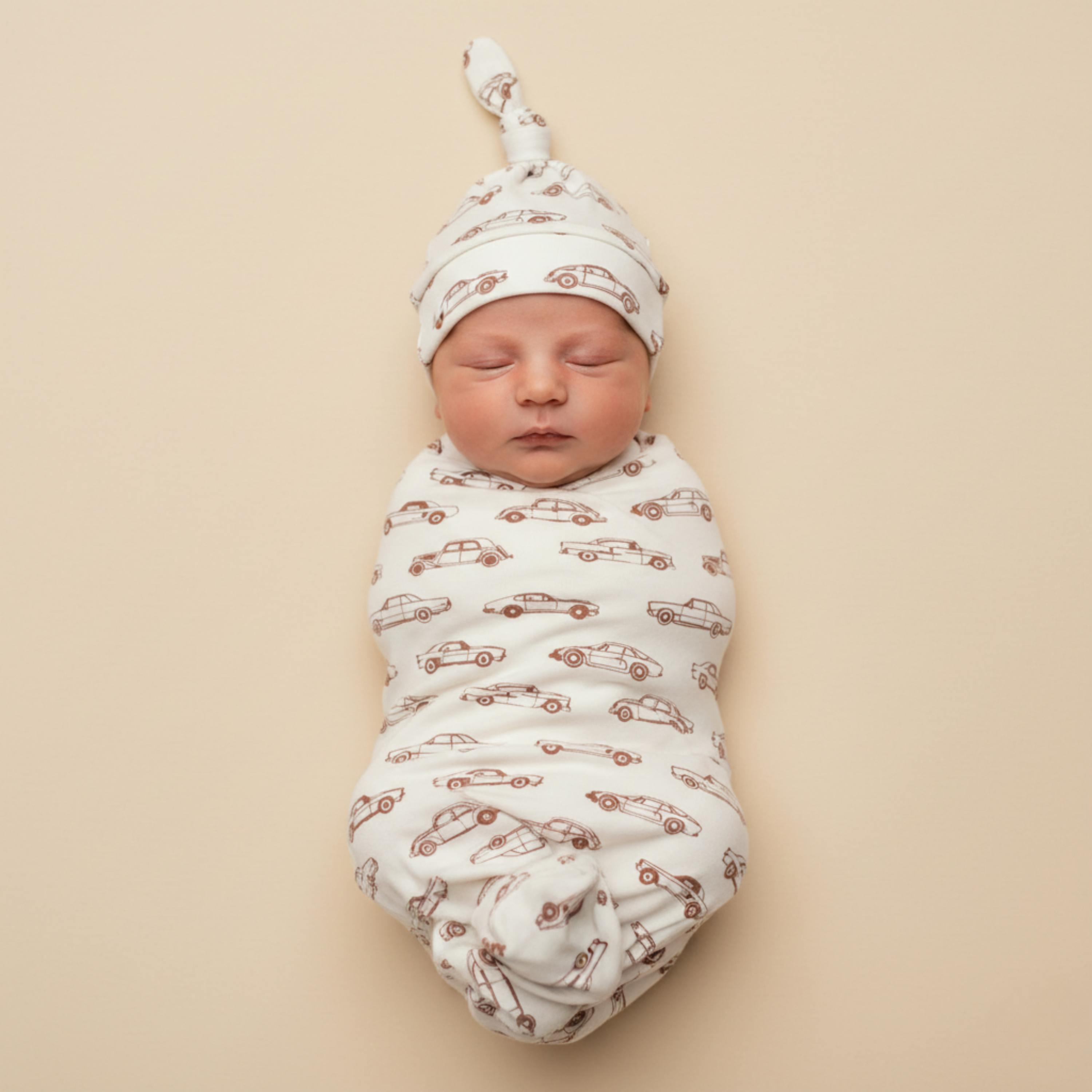 Organic Swaddle Blanket & Hat Set