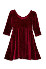 Holiday Twirly Dress in Burgundy Bodre