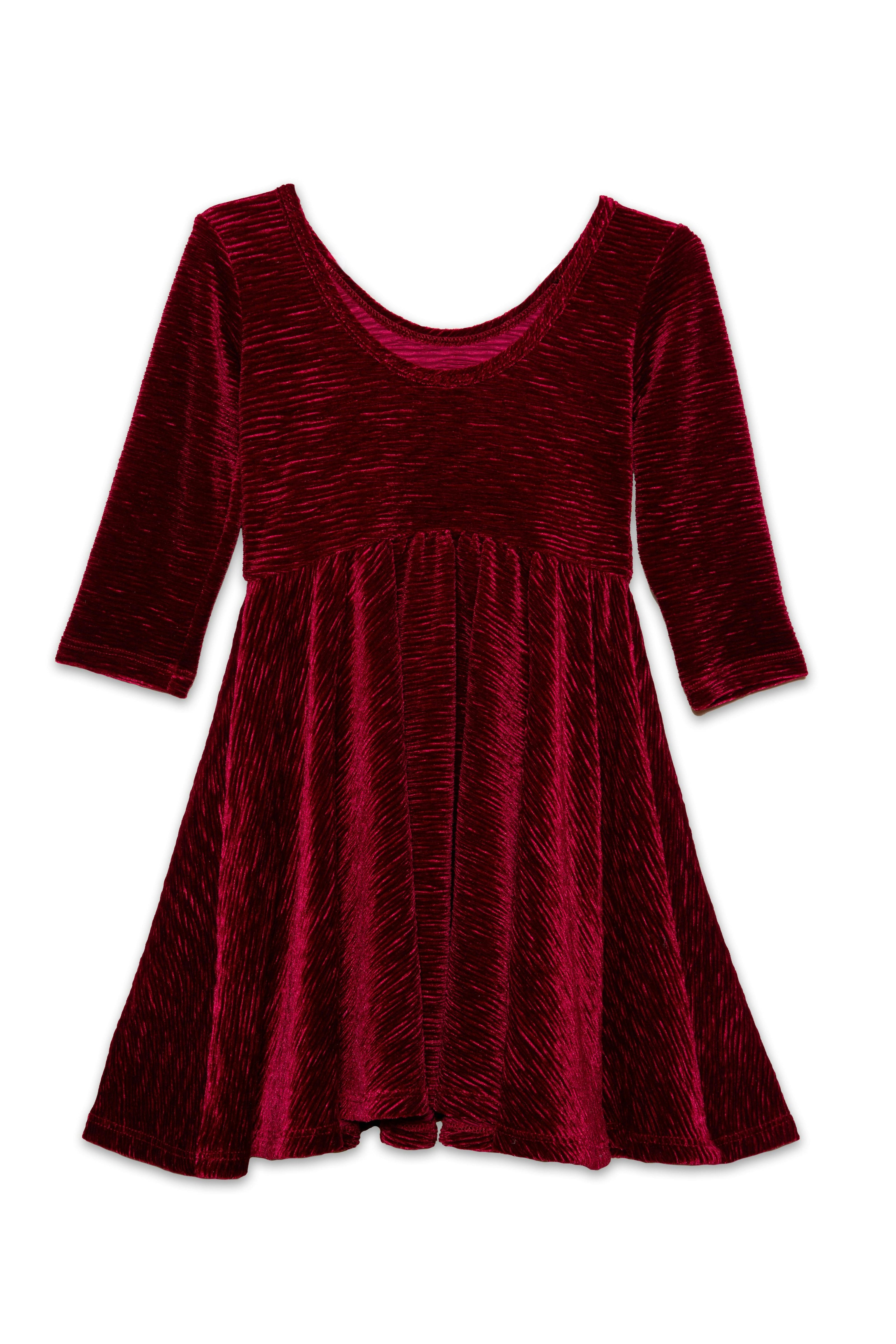 Holiday Twirly Dress in Burgundy Bodre