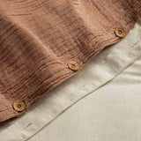 Rust Crinkled Linen Duvet Cover, Brown