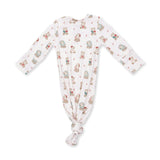 Christmas Teddy Bears Pink - Knotted Gown and Knotted Headband
