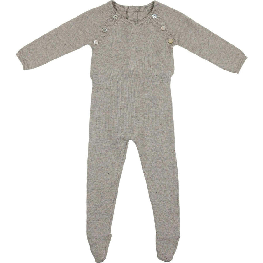Heather Flecked Long Sleeve Footie