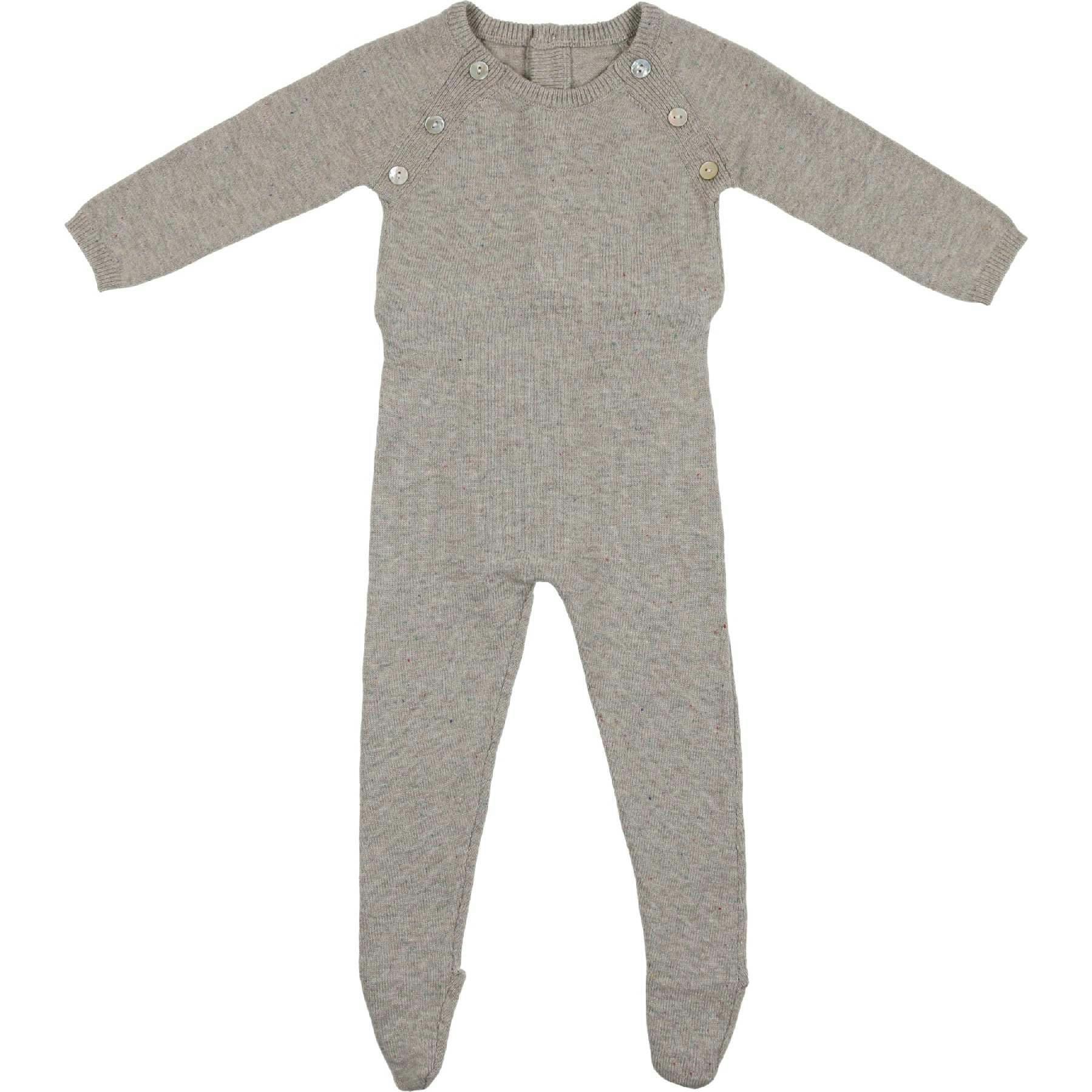 Heather Flecked Long Sleeve Footie