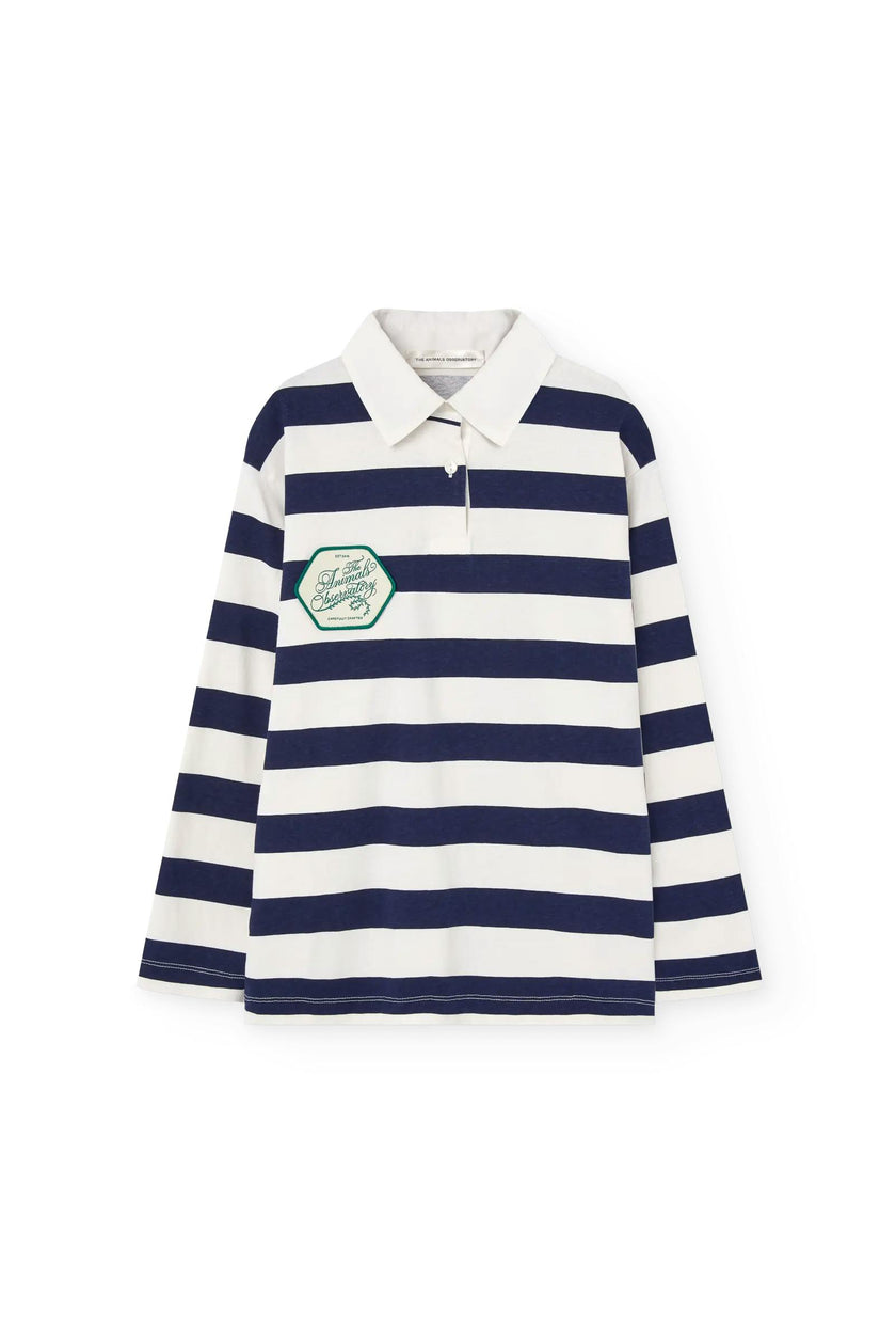 Navy Stripes Lionfish Polo Shirt