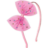 Raspberry Rhinestone Bow Headband