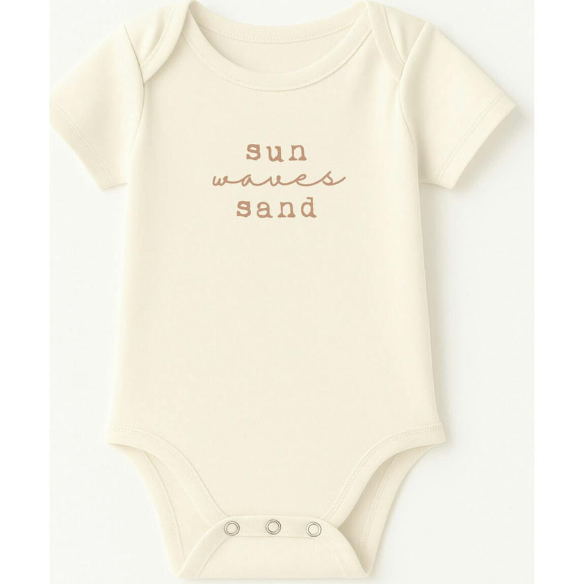 Sun Waves Sand Clay Organic Cotton Short Sleeve Baby Bodysuit