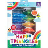 Happy Triangles Jumbo Crayons - Easy Grip - Set of 12