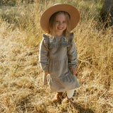 Organic Embroidered Corduroy Dress