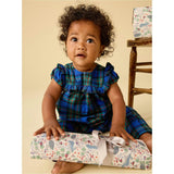 Plaid Ruffle Baby Romper, Blue