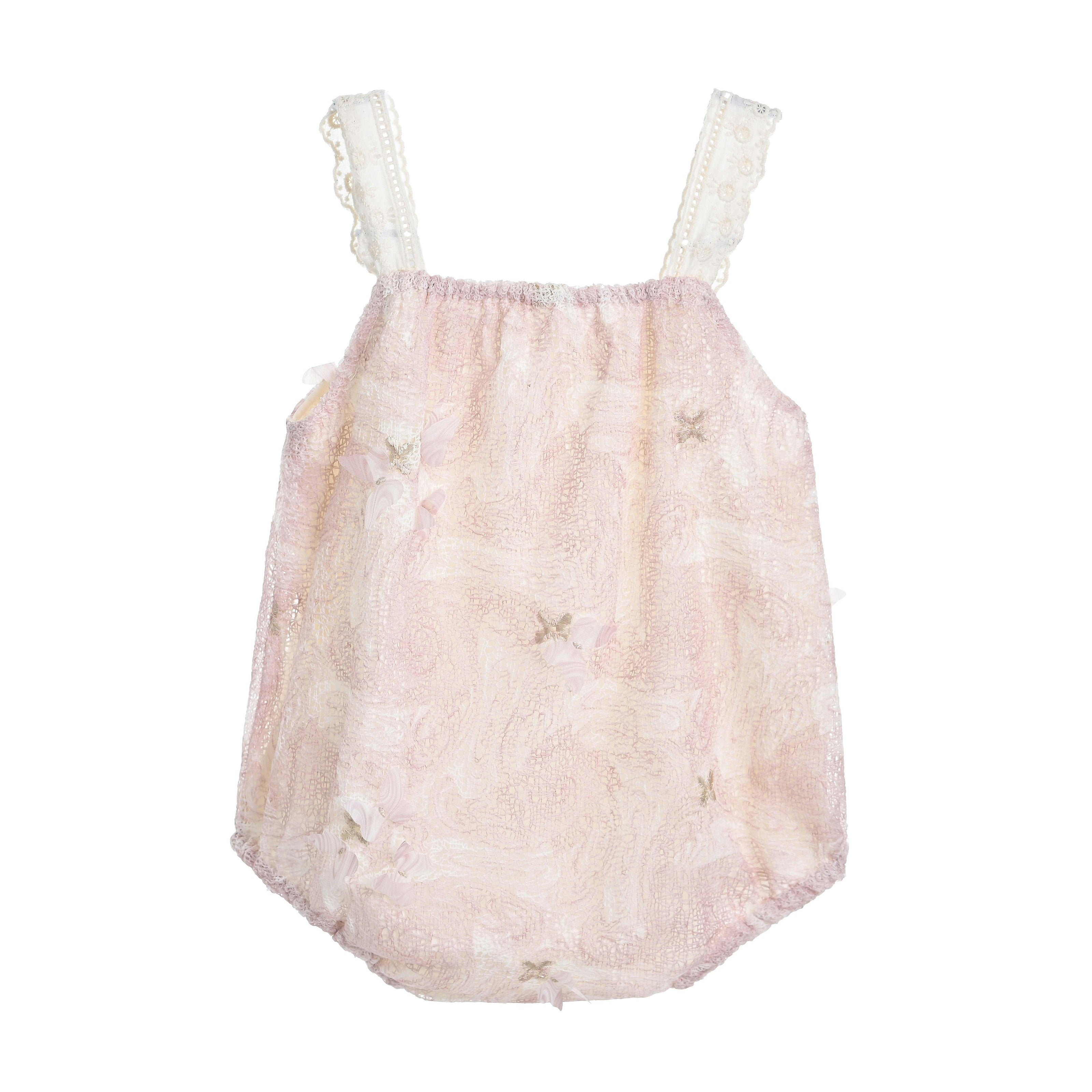 Pink Paisley Lace Romper