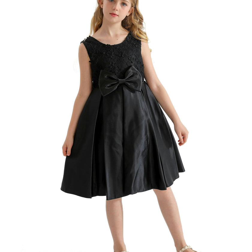 Black Hampton Double Bow Dress