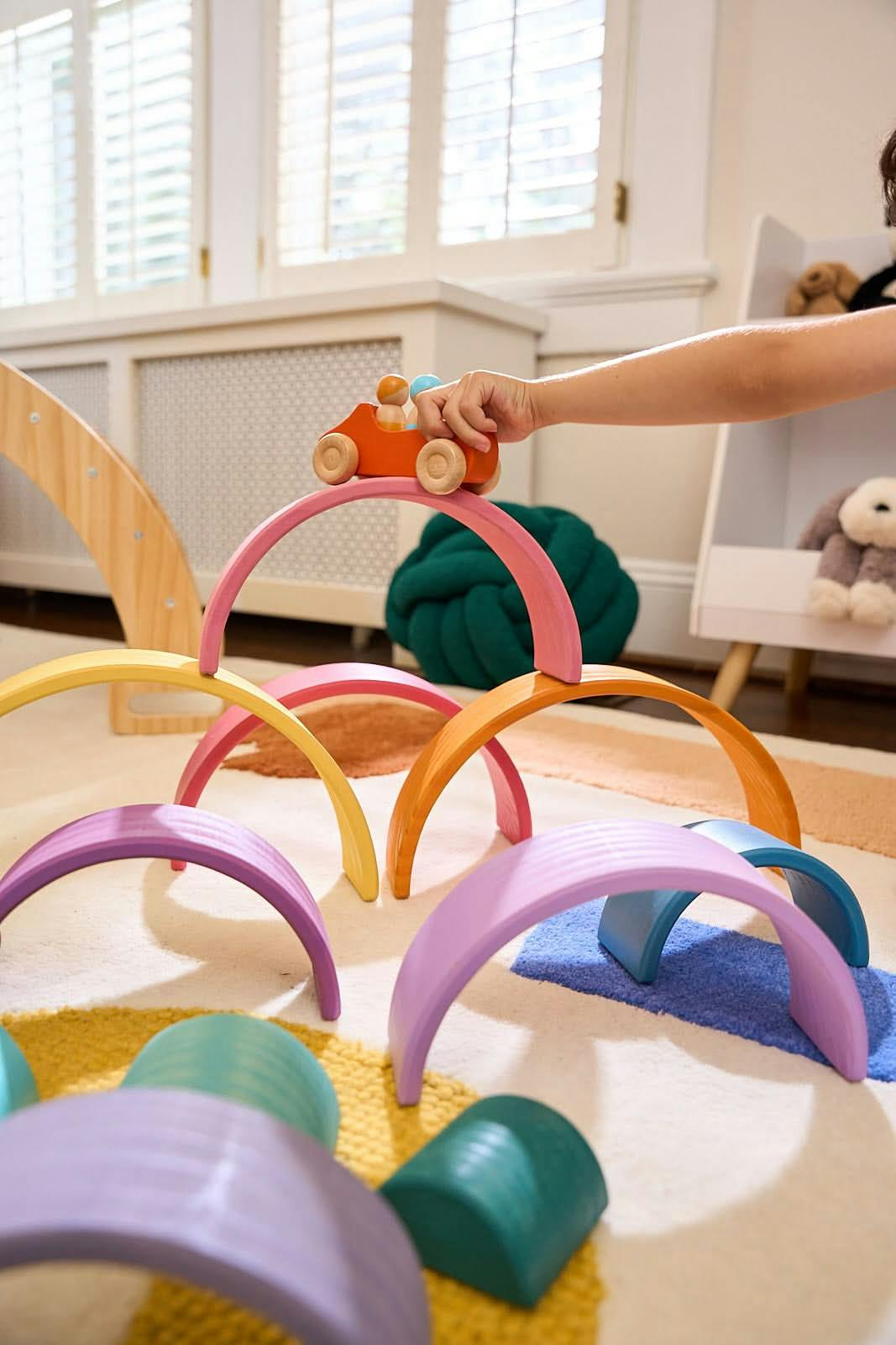 Avenlur Wooden Rainbow Stacker Blocks