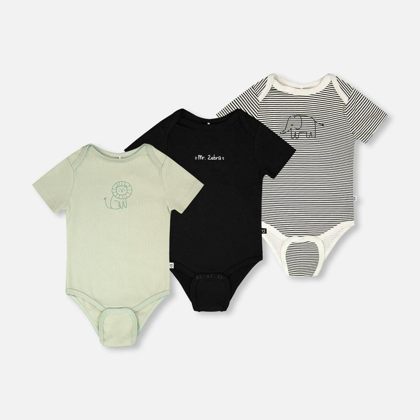 3 Pack Evolutive Organic Cotton Jersey Onesies