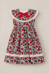 Mini Aster Dress in Red Roses