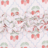 Sweet Strawberries - 2 Way Ruffle Back Zipper Footie