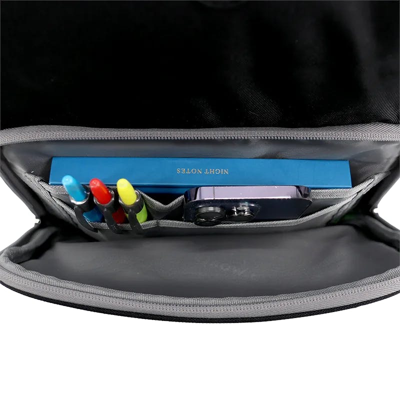 Junior Backpack with Lunch Box and 14oz Water Bottle For School in Black