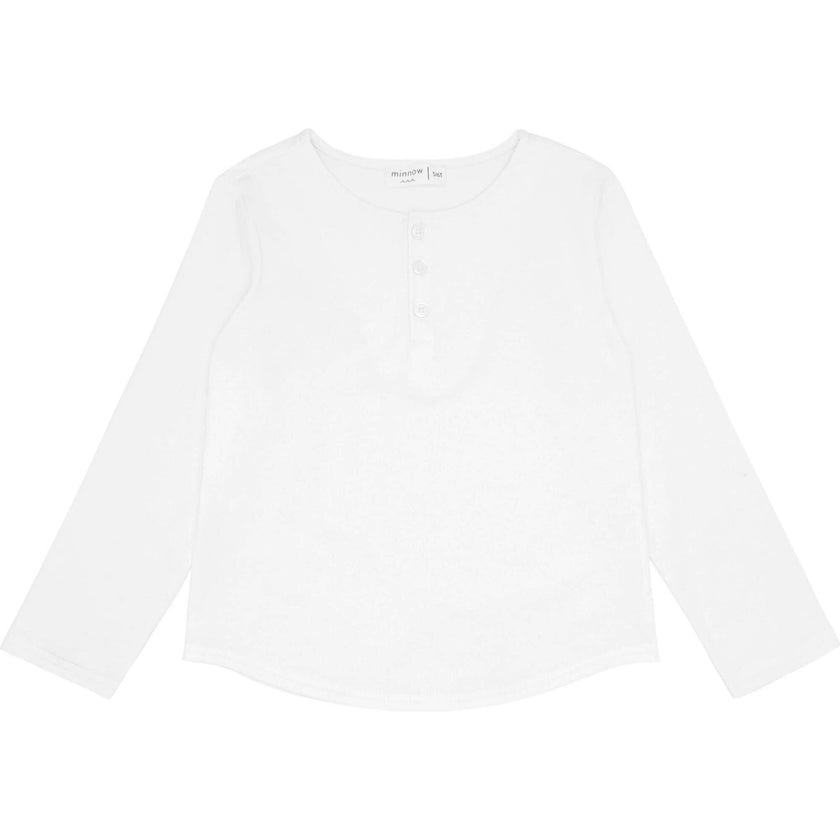 White Long Sleeve Henley