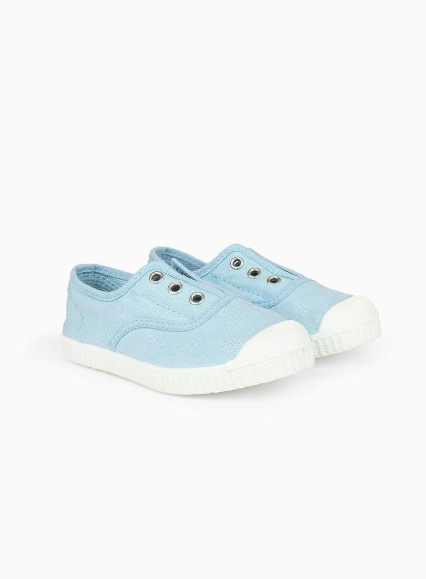 Hampton Canvas Plum Plimsolls in Ice Blue