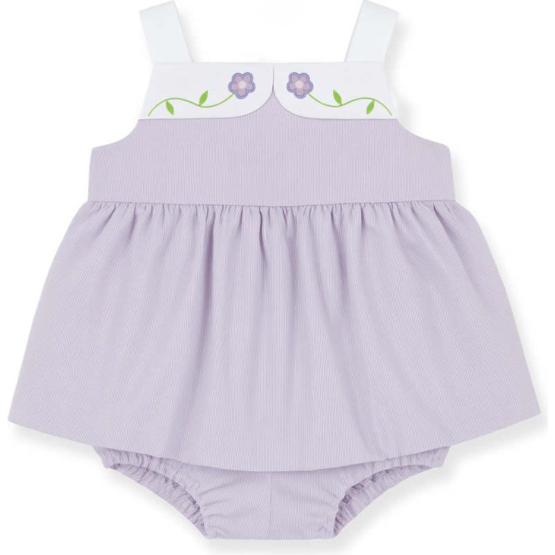 Pincord Romper with Flowers
