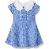 The Collared Tweed Dress, Blue