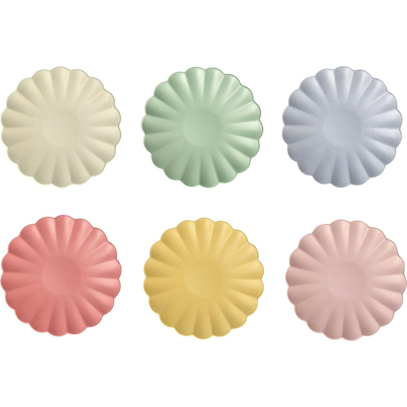 Small Multicolor Reusable Bamboo Plates