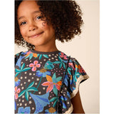 Crochet Trim Ruffle Dress, Black