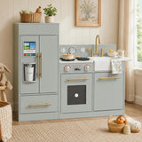 Little Chef Charlotte Modern Play Kitchen, Silver Gray/Gold