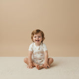 Organic Short Zip Romper - Ice Cream