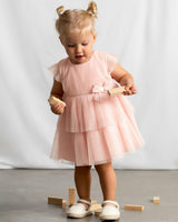 Pink Baby Dress With Glitter Bow